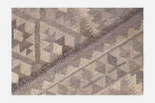 Load image into Gallery viewer, Beige Tapijt Laagpolig Handgeweven Wollen Vloerkleed - Koho Afghan Natural Kelim 298x207