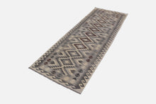 Load image into Gallery viewer, Beige Tapijt Laagpolig Handgeweven Wollen Vloerkleed - Koho Afghan Natural Kelim 292x84