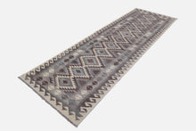 Load image into Gallery viewer, Beige Tapijt Laagpolig Handgeweven Wollen Vloerkleed - Koho Afghan Natural Kelim 292x82