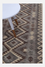 Load image into Gallery viewer, Beige Tapijt Laagpolig Handgeweven Wollen Vloerkleed - Koho Afghan Natural Kelim 292x82