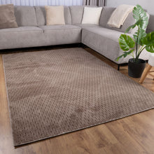 Load image into Gallery viewer, Bruin Tapijt Wasbaar Laagpolig Vloerkleed met Anti Slip Koho Modula Wasbaar op 30° - Koho Carpets