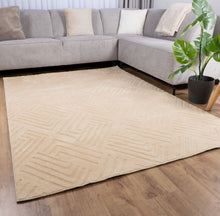 Load image into Gallery viewer, Beige Tapijt Wasbaar Laagpolig Vloerkleed met Anti Slip Koho Japandi Stijl Wasbaar op 30° - Koho Carpets