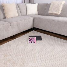 Load image into Gallery viewer, Crème Tapijt Wasbaar Laagpolig Vloerkleed met Anti Slip Koho Modula Wasbaar op 30° - Koho Carpets