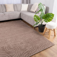 Load image into Gallery viewer, Taupe Tapijt Wasbaar Laagpolig Vloerkleed met Anti Slip Koho Japandi Stijl Wasbaar op 30° - Koho Carpets