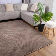 Load image into Gallery viewer, Bruin Tapijt Wasbaar Laagpolig Vloerkleed met Anti Slip Koho Modula Wasbaar op 30° - Koho Carpets