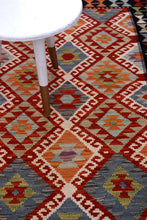 Load image into Gallery viewer, Kleurrijk Tapijt Laagpolig Handgeweven Wollen Vloerkleed - Koho Afghan Kelim 155x100