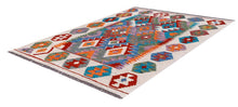 Load image into Gallery viewer, Kleurrijk Tapijt Laagpolig Handgeweven Wollen Vloerkleed - Koho Afghan Kelim 119x84