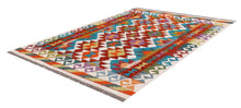 Load image into Gallery viewer, Kleurrijk Tapijt Laagpolig Handgeweven Wollen Vloerkleed - Koho Afghan Kelim 153x101