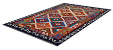 Load image into Gallery viewer, Kleurrijk Tapijt Laagpolig Handgeweven Wollen Vloerkleed - Koho Afghan Kelim 147x102
