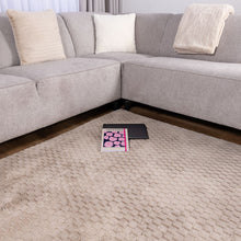 Load image into Gallery viewer, Beige Tapijt Wasbaar Laagpolig Vloerkleed met Anti Slip Koho Modula Wasbaar op 30° - Koho Carpets