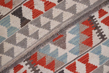 Load image into Gallery viewer, Kleurrijk Tapijt Laagpolig Handgeweven Wollen Vloerkleed - Koho Afghan Kelim 124x82