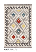 Load image into Gallery viewer, Kleurrijk Tapijt Laagpolig Handgeweven Wollen Vloerkleed - Koho Afghan Kelim 121x80