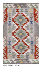 Load image into Gallery viewer, Kleurrijk Tapijt Laagpolig Handgeweven Wollen Vloerkleed - Koho Afghan Kelim 128x80