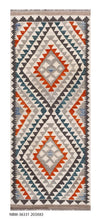 Load image into Gallery viewer, Kleurrijk Tapijt Laagpolig Handgeweven Wollen Vloerkleed - Koho Afghan Kelim 204x80