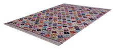 Load image into Gallery viewer, Kleurrijk Tapijt Laagpolig Handgeweven Wollen Vloerkleed - Koho Afghan Kelim 122x89