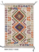 Load image into Gallery viewer, Kleurrijk Tapijt Laagpolig Handgeweven Wollen Vloerkleed - Koho Afghan Kelim 119x80