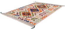 Load image into Gallery viewer, Kleurrijk Tapijt Laagpolig Handgeweven Wollen Vloerkleed - Koho Afghan Kelim 119x80