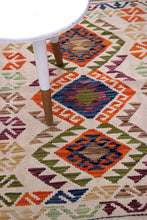 Load image into Gallery viewer, Kleurrijk Tapijt Laagpolig Handgeweven Wollen Vloerkleed - Koho Afghan Kelim 119x80