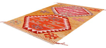 Load image into Gallery viewer, Kleurrijk Tapijt Laagpolig Handgeweven Wollen Vloerkleed - Koho Afghan Kelim 131x78