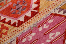 Load image into Gallery viewer, Kleurrijk Tapijt Laagpolig Handgeweven Wollen Vloerkleed - Koho Afghan Kelim 131x78