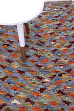 Load image into Gallery viewer, Kleurrijk Tapijt Laagpolig Handgeweven Wollen Vloerkleed - Koho Afghan Kelim 125x82