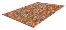 Load image into Gallery viewer, Kleurrijk Tapijt Laagpolig Handgeweven Wollen Vloerkleed - Koho Afghan Kelim 300x214