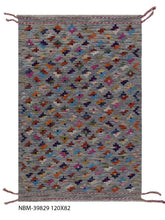 Load image into Gallery viewer, Kleurrijk Tapijt Laagpolig Handgeweven Wollen Vloerkleed - Koho Afghan Kelim 120x82