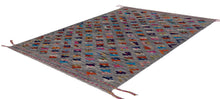 Load image into Gallery viewer, Kleurrijk Tapijt Laagpolig Handgeweven Wollen Vloerkleed - Koho Afghan Kelim 120x82
