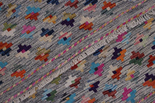 Load image into Gallery viewer, Kleurrijk Tapijt Laagpolig Handgeweven Wollen Vloerkleed - Koho Afghan Kelim 120x82