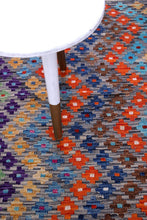 Load image into Gallery viewer, Kleurrijk Tapijt Laagpolig Handgeweven Wollen Vloerkleed - Koho Afghan Kelim 104x74