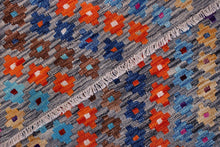 Load image into Gallery viewer, Kleurrijk Tapijt Laagpolig Handgeweven Wollen Vloerkleed - Koho Afghan Kelim 104x74