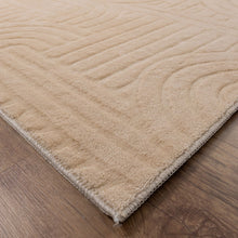 Load image into Gallery viewer, Beige Tapijt Wasbaar Laagpolig Vloerkleed met Anti Slip Koho Japandi Stijl Wasbaar op 30° - Koho Carpets