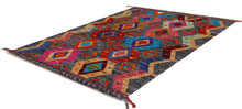 Load image into Gallery viewer, Kleurrijk Tapijt Laagpolig Handgeweven Wollen Vloerkleed - Koho Afghan Kelim 117x85