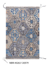 Load image into Gallery viewer, Kleurrijk Tapijt Laagpolig Handgeweven Wollen Vloerkleed - Koho Afghan Kelim 120x79
