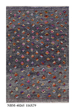 Load image into Gallery viewer, Kleurrijk Tapijt Laagpolig Handgeweven Wollen Vloerkleed - Koho Afghan Kelim 116x79