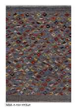 Load image into Gallery viewer, Kleurrijk Tapijt Laagpolig Handgeweven Wollen Vloerkleed - Koho Afghan Kelim 122x84