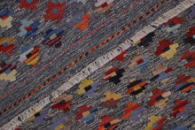 Load image into Gallery viewer, Kleurrijk Tapijt Laagpolig Handgeweven Wollen Vloerkleed - Koho Afghan Kelim 122x84