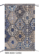 Load image into Gallery viewer, Kleurrijk Tapijt Laagpolig Handgeweven Wollen Vloerkleed - Koho Afghan Kelim 122x82