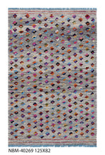 Load image into Gallery viewer, Kleurrijk Tapijt Laagpolig Handgeweven Wollen Vloerkleed - Koho Afghan Kelim 125x82