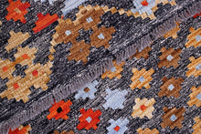Load image into Gallery viewer, Kleurrijk Tapijt Laagpolig Handgeweven Wollen Vloerkleed - Koho Afghan Kelim 121x79