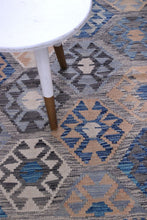 Load image into Gallery viewer, Kleurrijk Tapijt Laagpolig Handgeweven Wollen Vloerkleed - Koho Afghan Kelim 122x81