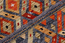 Load image into Gallery viewer, Kleurrijk Tapijt Laagpolig Handgeweven Wollen Vloerkleed - Koho Afghan Kelim 122x85