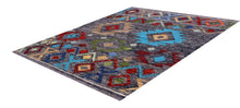Load image into Gallery viewer, Kleurrijk Tapijt Laagpolig Handgeweven Wollen Vloerkleed - Koho Afghan Kelim 114x78