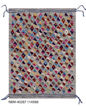 Load image into Gallery viewer, Kleurrijk Tapijt Laagpolig Handgeweven Wollen Vloerkleed - Koho Afghan Kelim 114x88
