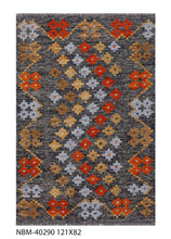 Load image into Gallery viewer, Kleurrijk Tapijt Laagpolig Handgeweven Wollen Vloerkleed - Koho Afghan Kelim 121x80