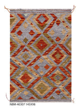 Load image into Gallery viewer, Kleurrijk Tapijt Laagpolig Handgeweven Wollen Vloerkleed - Koho Afghan Kelim 145x98