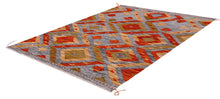 Load image into Gallery viewer, Kleurrijk Tapijt Laagpolig Handgeweven Wollen Vloerkleed - Koho Afghan Kelim 145x98