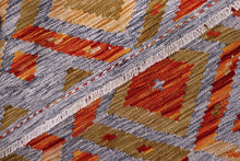 Load image into Gallery viewer, Kleurrijk Tapijt Laagpolig Handgeweven Wollen Vloerkleed - Koho Afghan Kelim 145x98