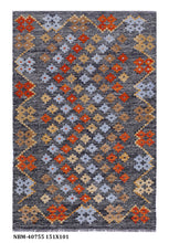 Load image into Gallery viewer, Kleurrijk Tapijt Laagpolig Handgeweven Wollen Vloerkleed - Koho Afghan Kelim 151x101