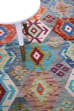 Load image into Gallery viewer, Kleurrijk Tapijt Laagpolig Handgeweven Wollen Vloerkleed - Koho Afghan Kelim 133x91
